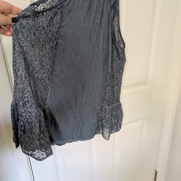 NWT POL Blue Lace Top, M-XL - Picture 4 of 5